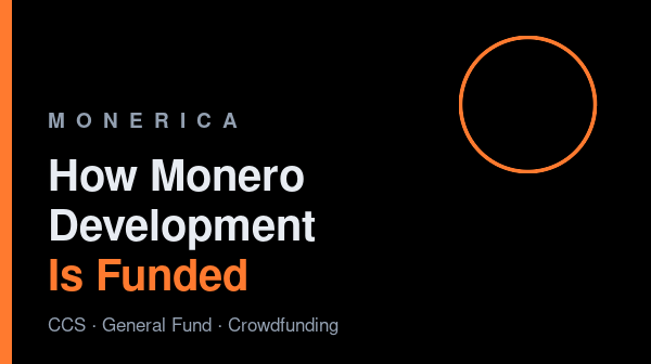 how monero development is funded