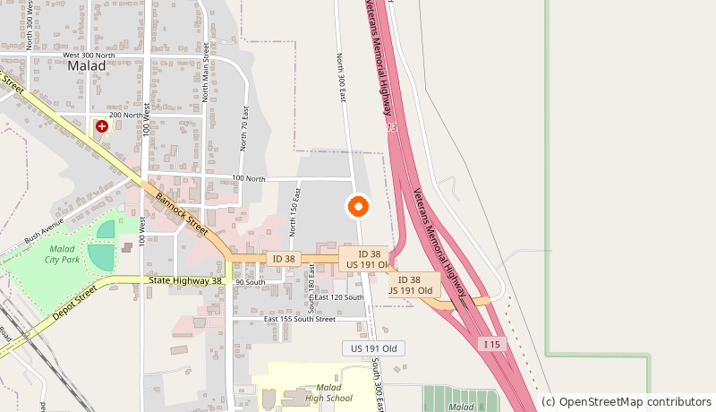 Map of Ward's Ace & Country Store, 65 North 300 East, Malad City, Idaho (OpenStreetMap)