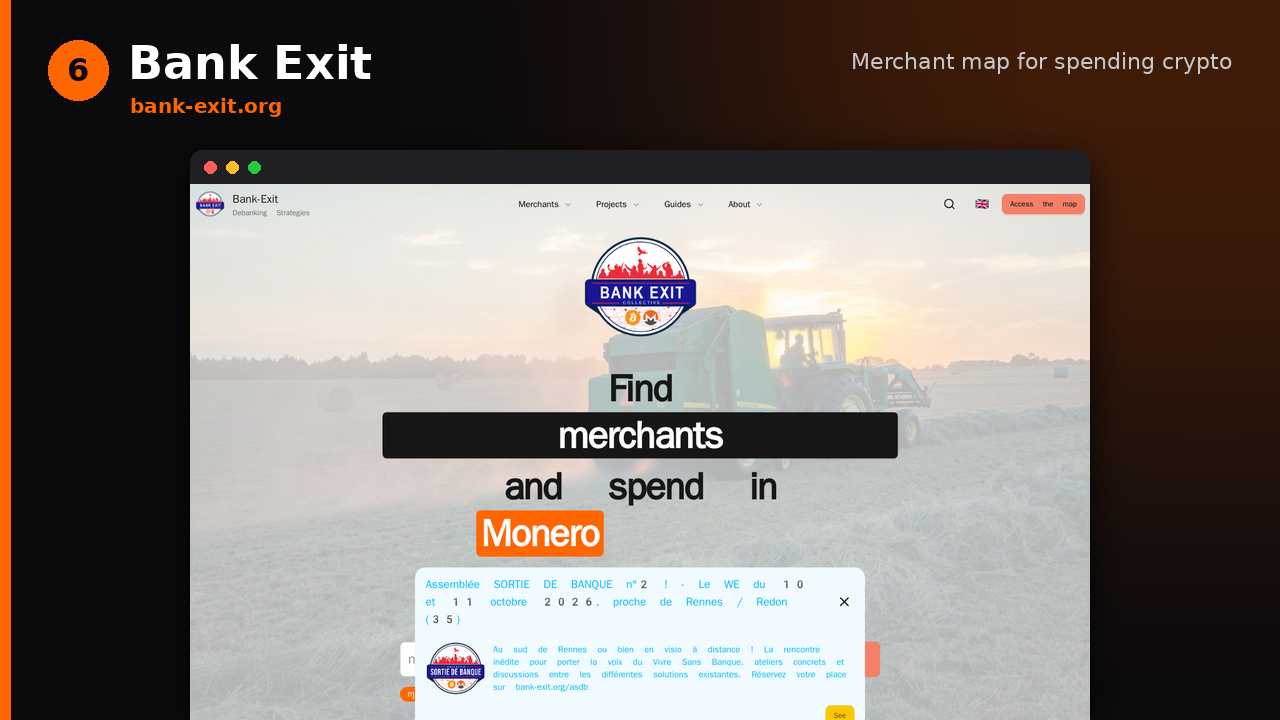 Bank Exit merchant map