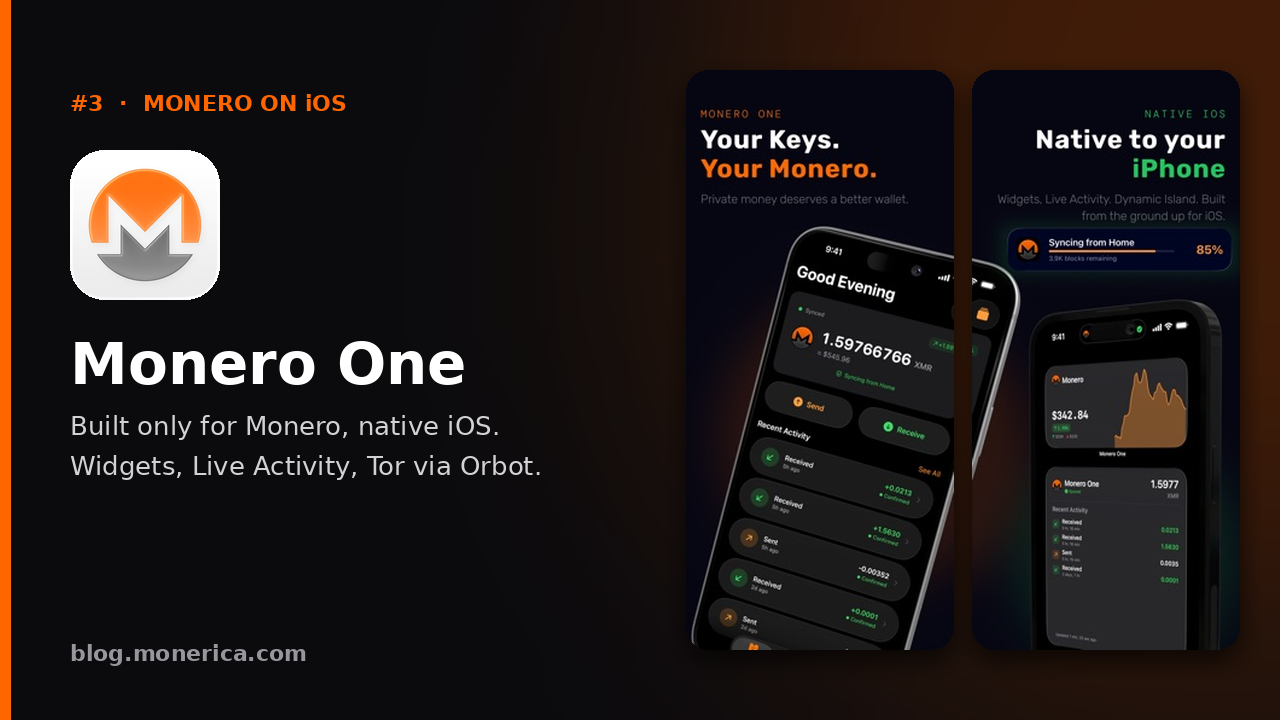 Monero One wallet for iPhone