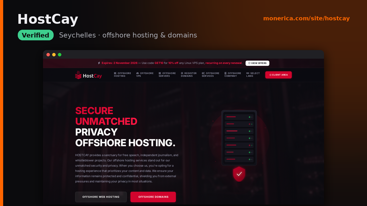 HostCay offshore domains