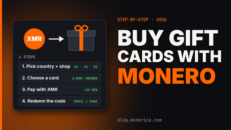 How to buy gift cards with Monero (XMR), step by step