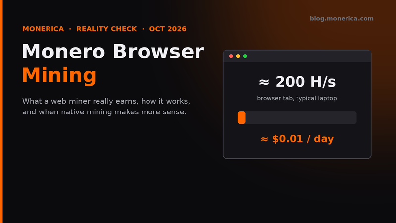 Monero browser mining reality check